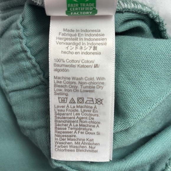 J. Crew Paperbag High Rise Elastic Waist Crop Wide Leg Twill Pants Green 0 - Picture 10 of 10